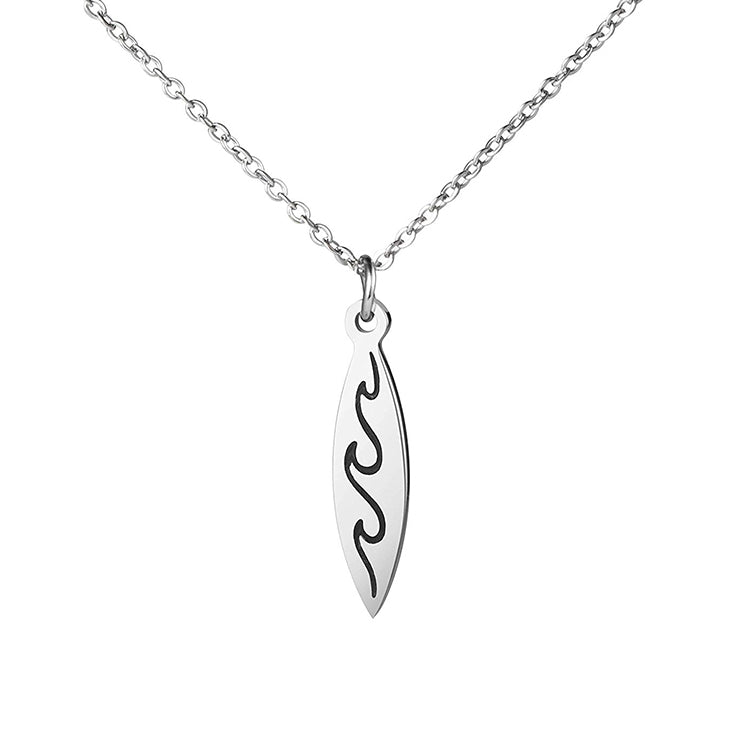 Sterling Silver Surfer Wave Necklace