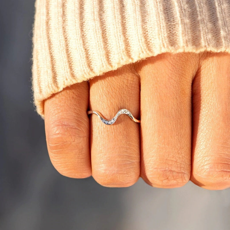 Sterling Silver Rip Curl Wave Ring