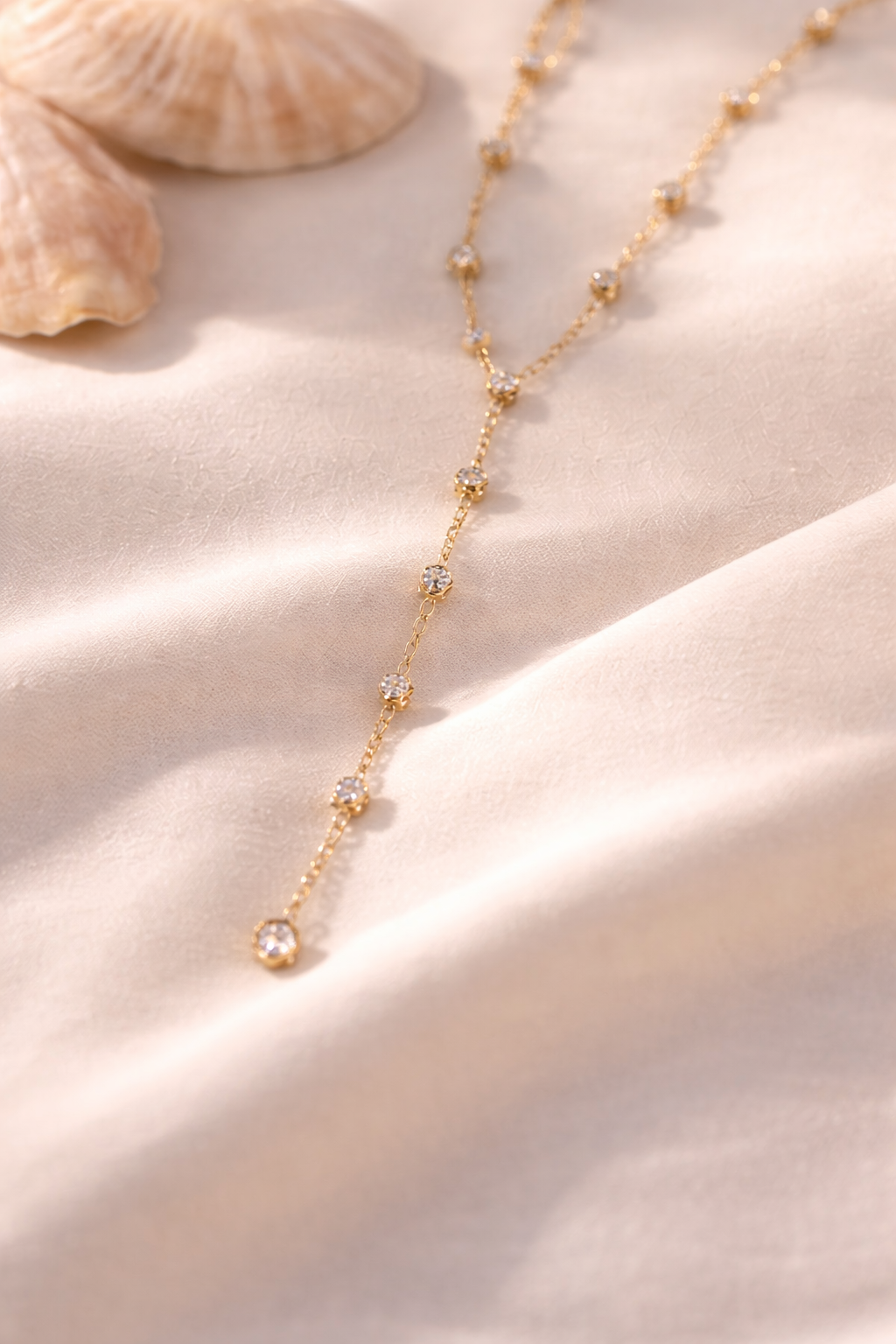 Sparkle Drop Y Necklace