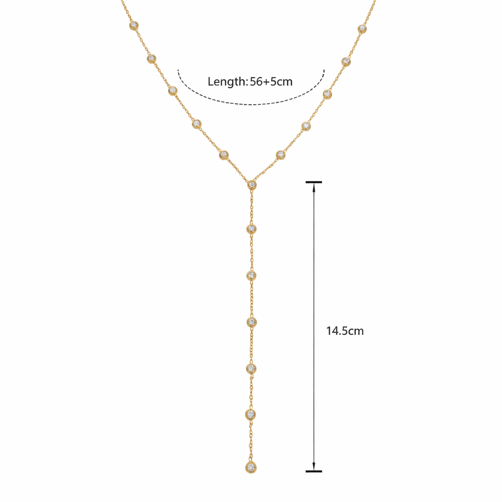 Sparkle Drop Y Necklace