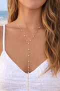 Sparkle Drop Y Necklace