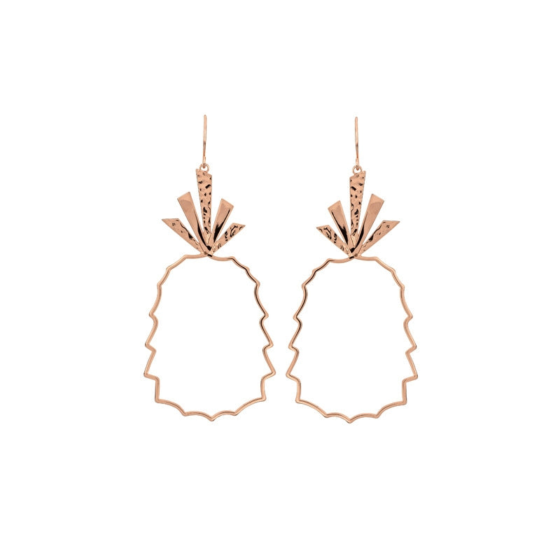Gold Pineapple Drop Earrings