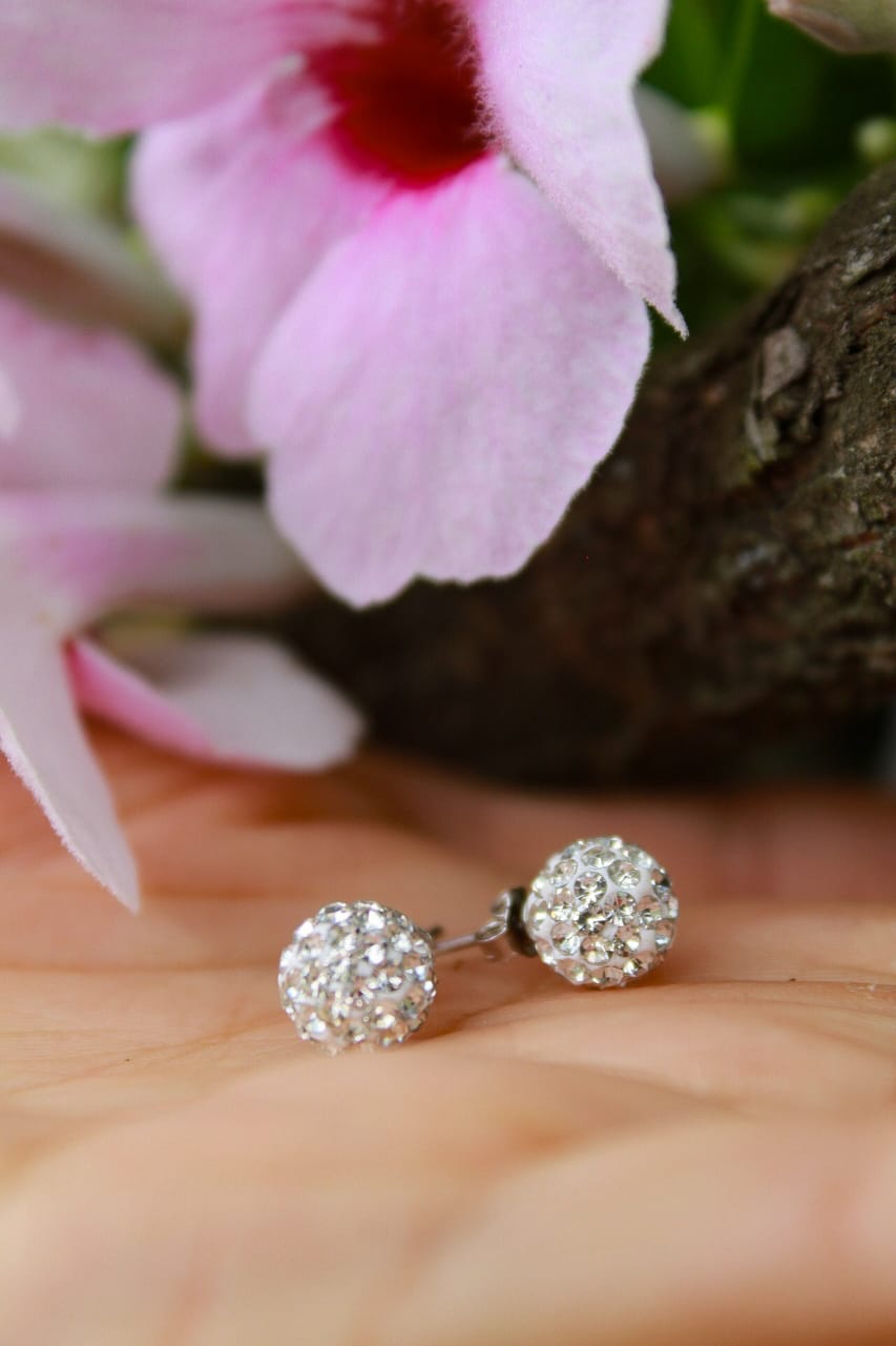 Sterling Silver Diamonte Stud Earrings