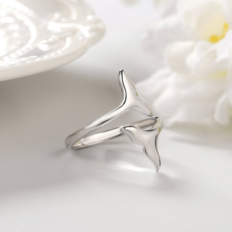 Sterling Silver Whale Tail Ring