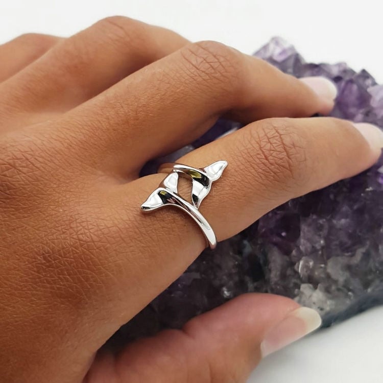 Sterling Silver Whale Tail Ring