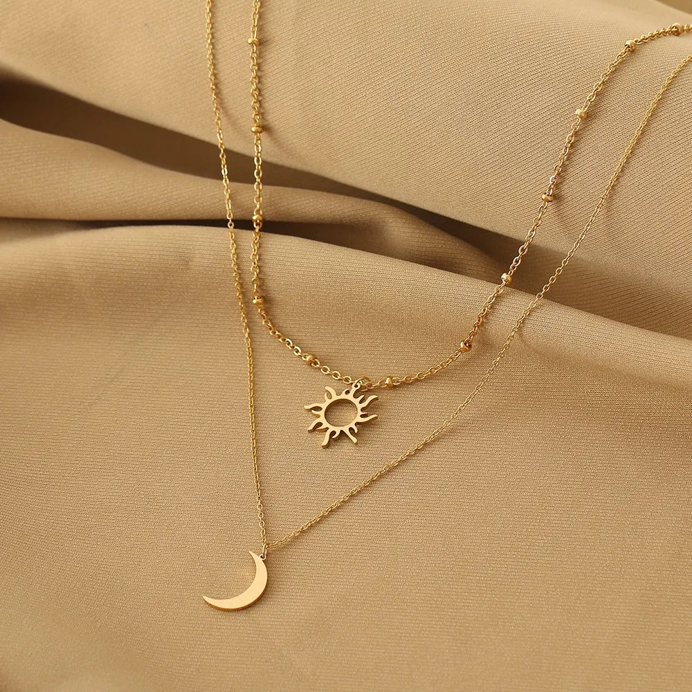 Half Moon & Sun Necklace